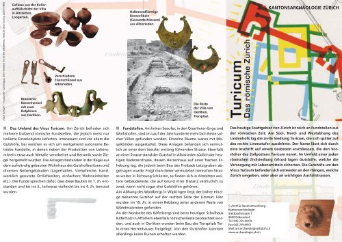 Turicum. Das römische Zürich - Amt für Raumentwicklung - Kanton ...