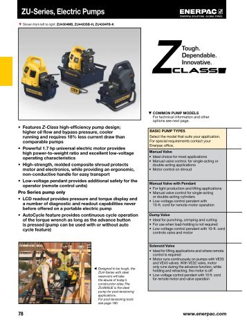 Zu-Series, Electric Pumps - Enerpac