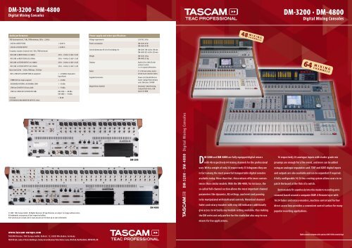 Tascam Digital Mixers DM-3200, DM-4800 - Sennheiser