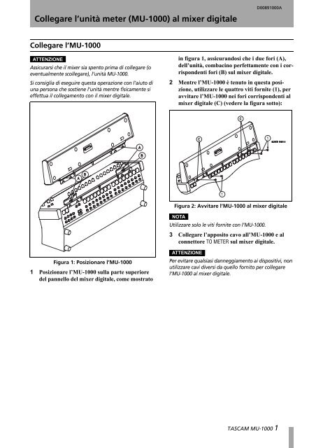 Manuale MU-1000 - Tascam