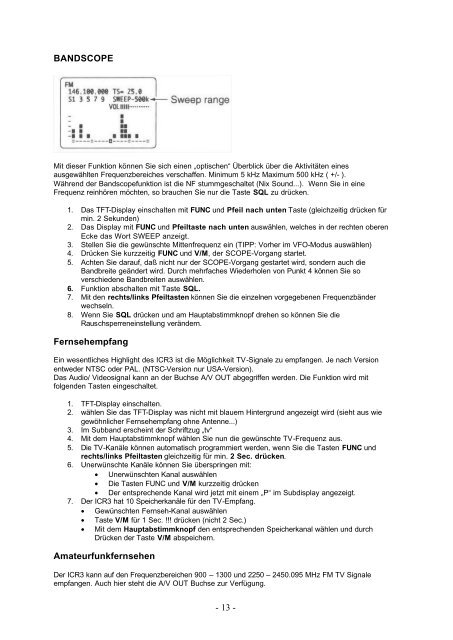 Deutsche Anleitung ICOM IC-R3