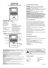 USER'S MANUAL TECHNICAL SPECIFICATIONS TV SYSTEM ...