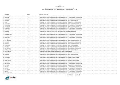 Okulumuzu ve DiÄer OkullarÄ± Kazanan ÃÄrenci Listesi Ä°Ã§in TÄ±klayÄ±nÄ±z.