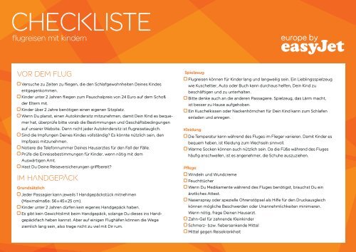 checkliste - EasyJet