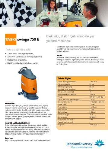 Swingo 750E - Taski