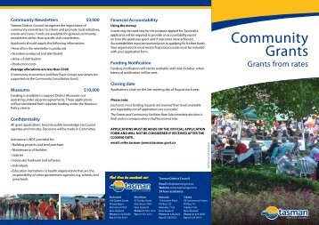 Community Grants Guide - Tasman District Council