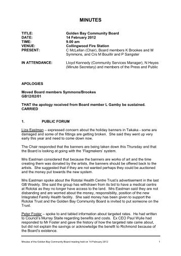 Minutes MGB12-02-14 - Tasman District Council