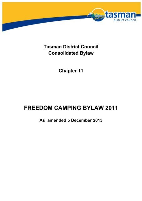 FREEDOM CAMPING BYLAW 2011 - Tasman District Council