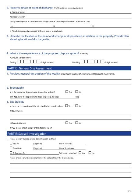 Application For Resource Consent To Discharge Domestic ...