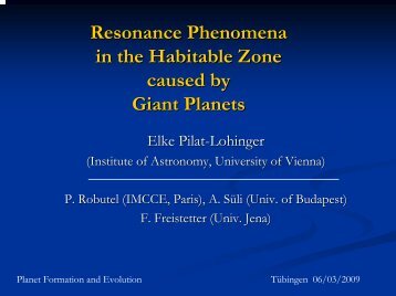 Resonance Phenomena in the Habitable Zone Caused by Giant ...