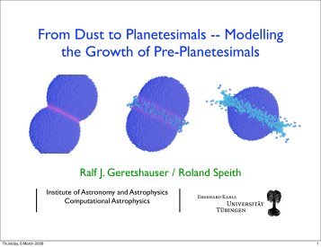 From Dust to Planetesimals -- Modelling the Growth of Pre ...