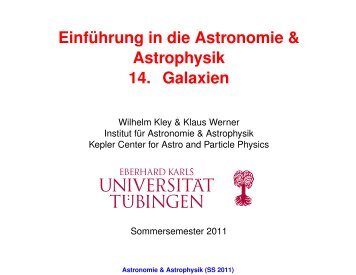 Astronomie & Astrophysik (SS 2011) - Institut fÃ¼r Astronomie und ...