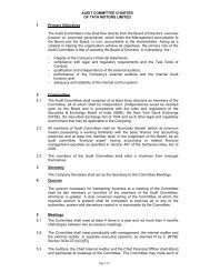 AUDIT COMMITTEE CHARTER OF TATA MOTORS LIMITED 1 ...