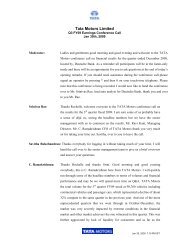 Conference Call Transcript - Q3FY09 - Tata Motors
