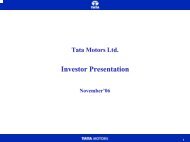 Investor Presentation November '06 - Tata Motors