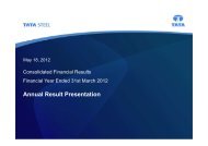 Analyst Presentation for the quarter ended 31st March ... - Tata Steel