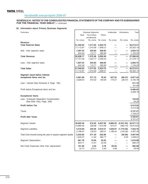 100th Annual Report 2006-2007 - Tata Steel