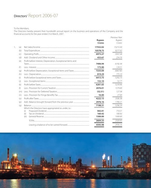 100th Annual Report 2006-2007 - Tata Steel