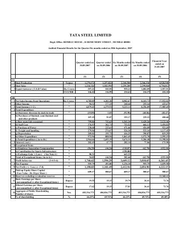 Press Release Sep'07 - Tata Steel