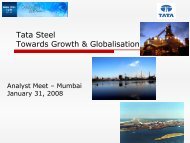 Analyst Meet January 31, 2008 - Tata Steel