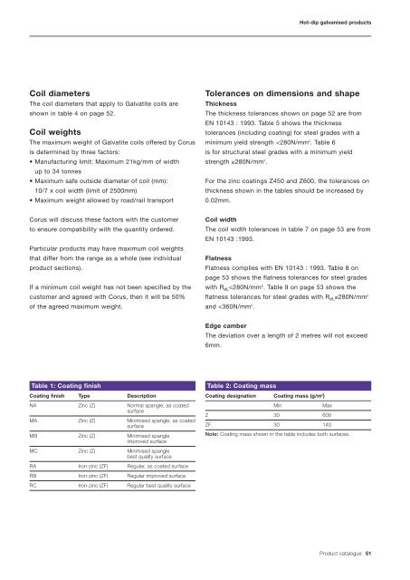 Hot-dip galvanised products Corus manufactures ... - Tata Steel