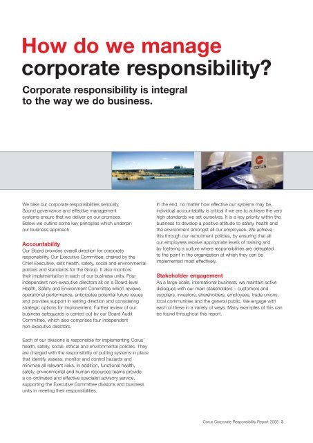 Corporate responsibility report 2005 - Tata Steel