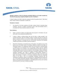 UK standard conditions of sale - Tata Steel