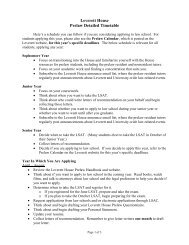 Prelaw Detailed Timetable - Leverett House