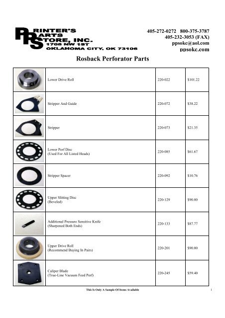 Rosback feed wheel parts 