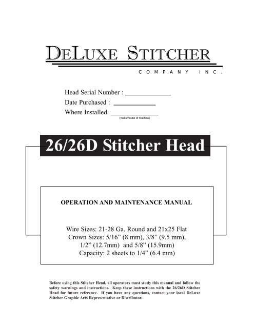 26/26D Stitcher Head - Ppsokc.com