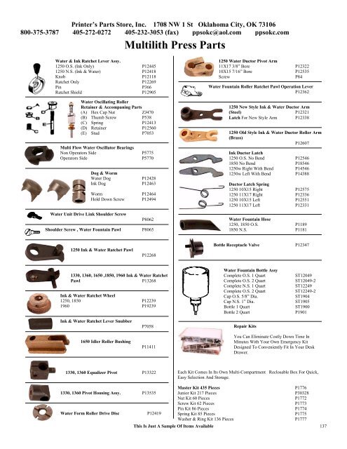 Cutter Parts - Ppsokc.com