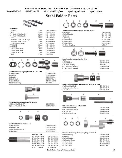 Cutter Parts - Ppsokc.com