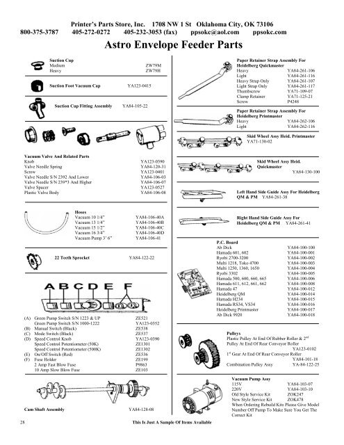 Cutter Parts - Ppsokc.com