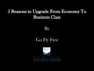 5 Reasons to Upgrade From Economy To Business Class By Go Fly First