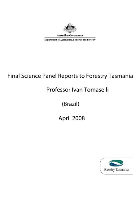 Professor Ivan Tomaselli Report - Forestry Tasmania
