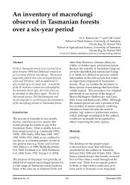 An inventory of macrofungi observed in Tasmanian forests over a six ...