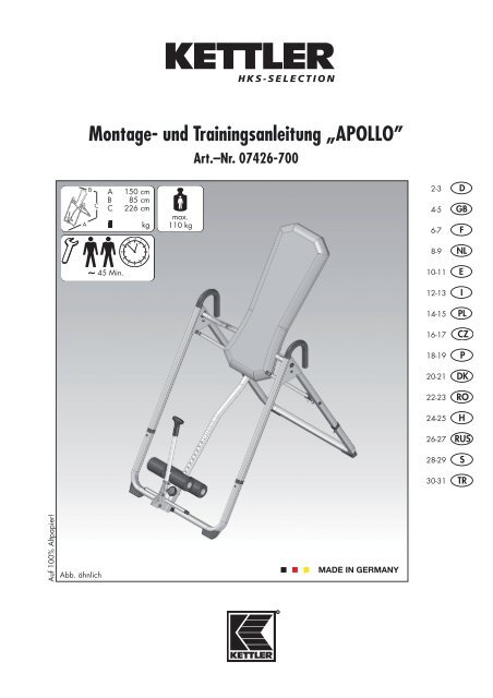 Kettler apollo exercise bike manual deals