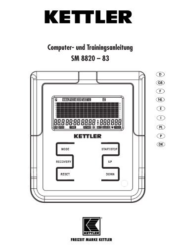 Computer- und Trainingsanleitung SM 8820 â 83 - Kettler USA