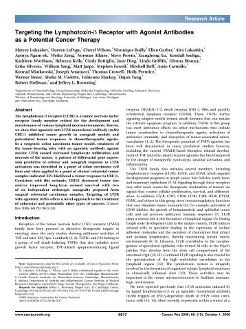 Targeting the Lymphotoxin-B Receptor with Agonist ... - MetaMouse