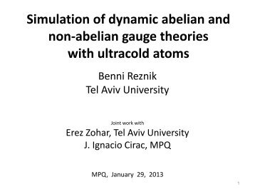 Simulation of dynamic abelian and non-abelian gauge theories with ...
