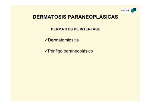 iv curs d'actualització en medicina dermatosis paraneoplásicas