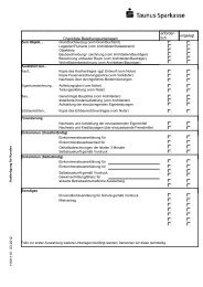 Checkliste Beleihungsunterlagen vorgelegt erforder- lich - Taunus ...