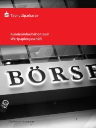 TaunusSparkasse S Kundeninformation zum WertpapiergeschÃ¤ft