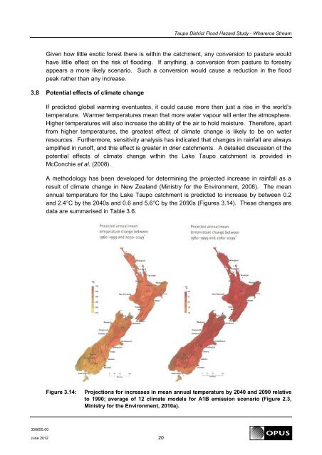 Taupo District Flood Hazard Study - Whareroa Stream June 2012