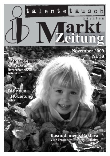 Marktzeitung von November 2009 - Talente Tauschkreis KÃ¤rnten