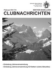 CLUBNACHRICHTEN - SAC Sektion Baselland