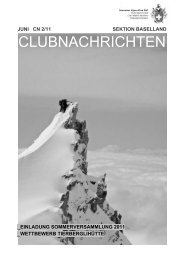 CLUBNACHRICHTEN - SAC Sektion Baselland