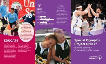Project UNIFY Brochure - Special Olympics Texas