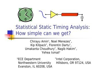 Statistical Static Timing Analysis: How simple can we get?