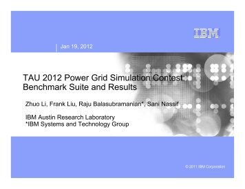 TAU 2012 Power Grid Simulation Contest: Benchmark Suite and ...